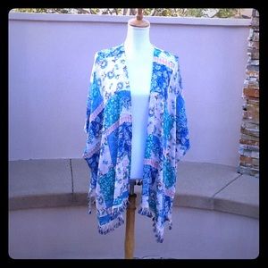 Millibon  patchwork look kimono style cardigan, M